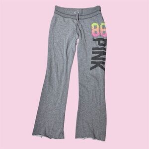 PINK Victoria's Secret Gray Pants with Neon Details
